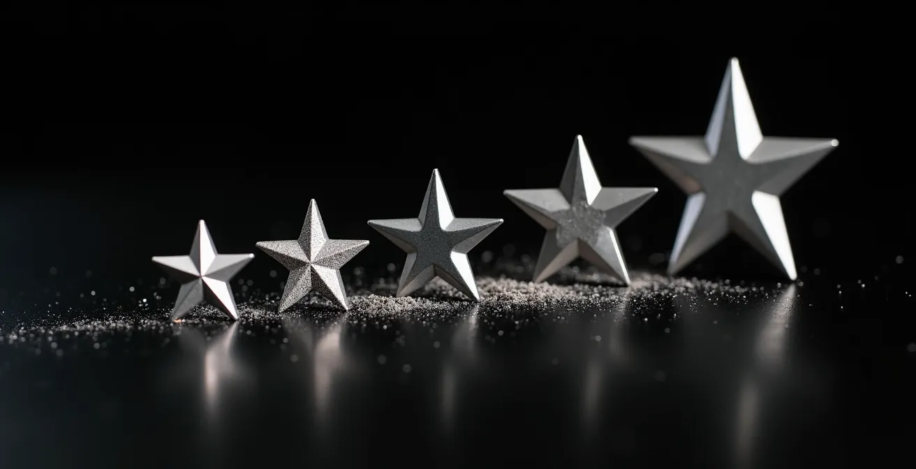 Grafico metaforico del ciclo di vita delle valutazioni stellari dei fondi