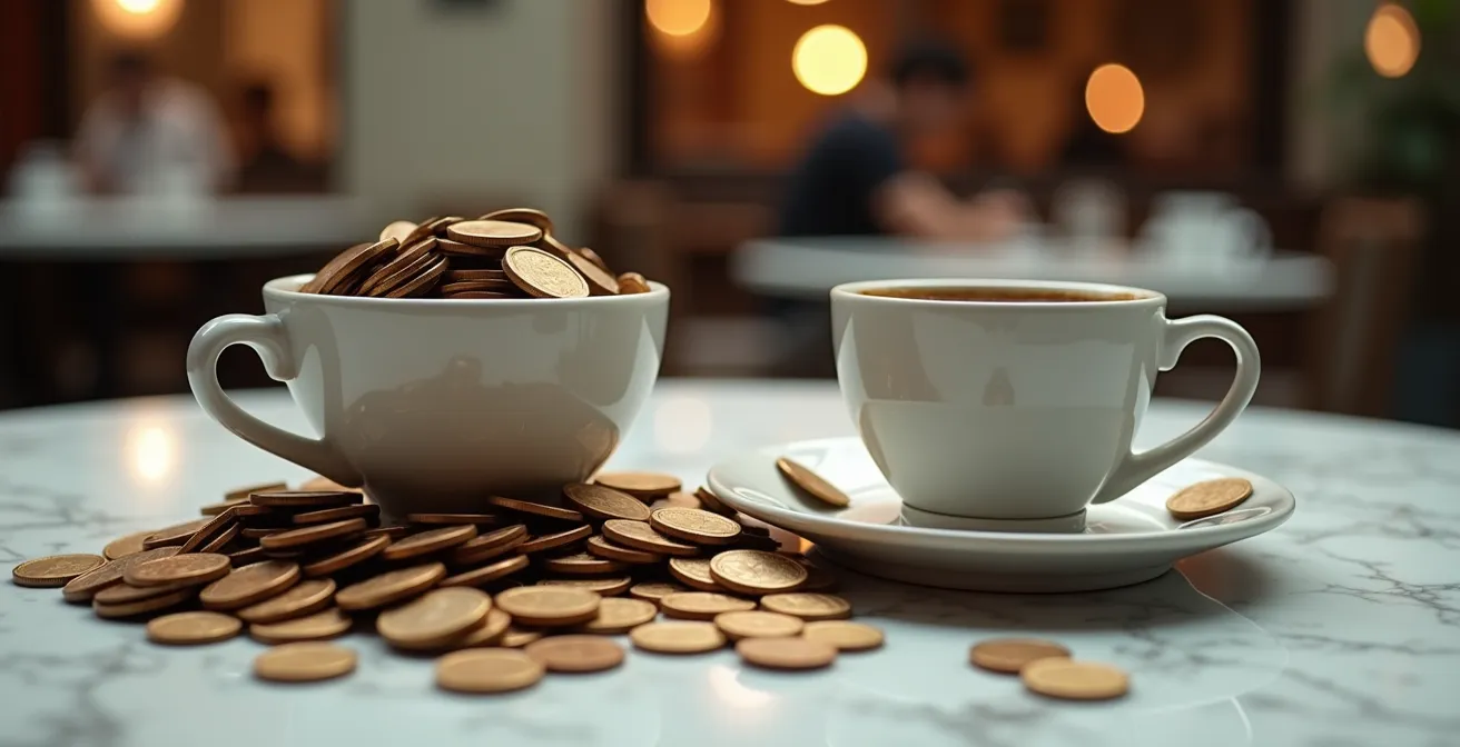 Metafora visiva del costo opportunità tra consumo immediato e investimento per il futuro