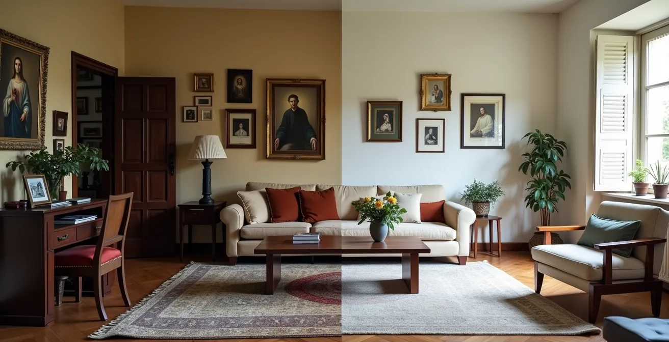 Confronto prima e dopo la depersonalizzazione di un soggiorno italiano