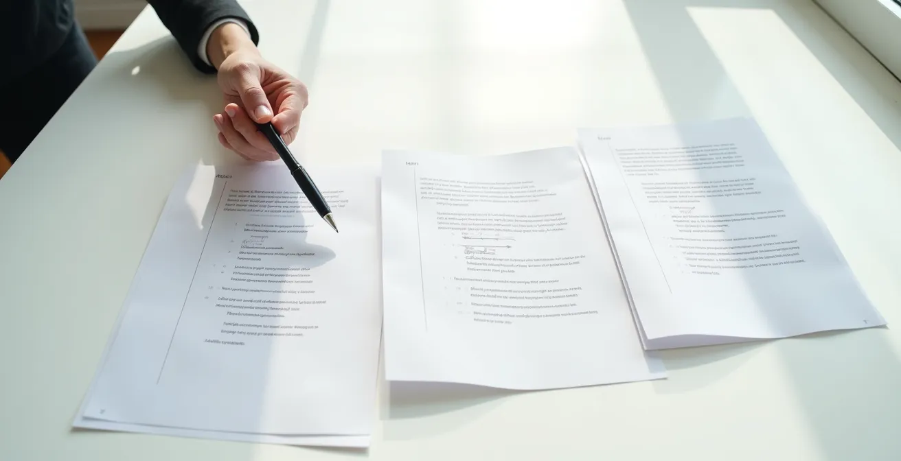 Documentazione organizzata per procedura di recesso polizza