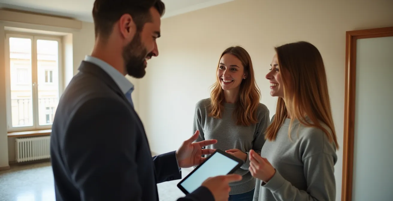 Appartamento italiano vuoto trasformato digitalmente con mobili virtuali